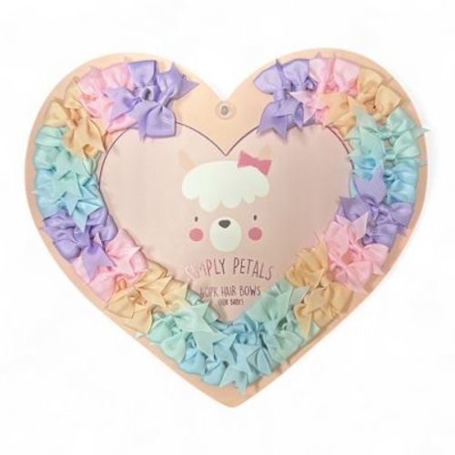 Simply Petals 40 Pack Heart Themed Pastel Hair Bow Set- Assorted Baby Bows for 0-12 Months, Colorful Clips for Infants, Girl, 40pcs, Pastel Colored