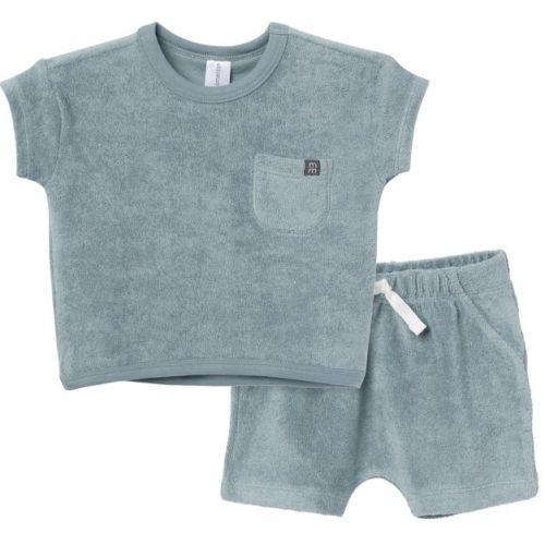 Modern Moments™ By Gerber Baby Boys' 2-piece Shirt And Short Set, Teal, 0-3 Months