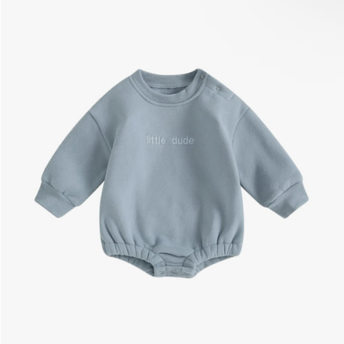 VISGOGO Newborn Infant Baby Boy Girls Oversized Romper Little Dude Sweater Onesie Coming Home Outfit Neutral Clothes
