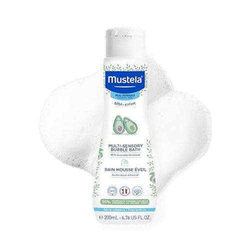 Mustela Baby Multi-Sensory Bubble Bath with Natural Avocado – Biodegradable Formula - 6.76 oz. – Packaging may vary