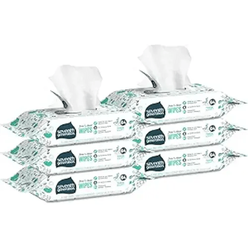 Seventh Generation Baby Wipes, Free & Clear Refill with Tape Seal, 384 count