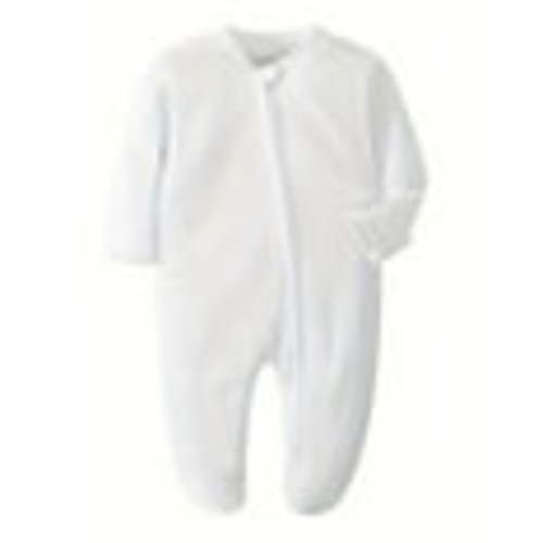 QEFJNO Newborn Unisex Baby Girls' Sleep and Play Footies Pajamas,2 Way Zipper with Mitten Cuffs Infant Boys' Sleeper Cotton PJs - White