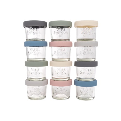 Glass Baby Food Storage Jars with Silicone Lids