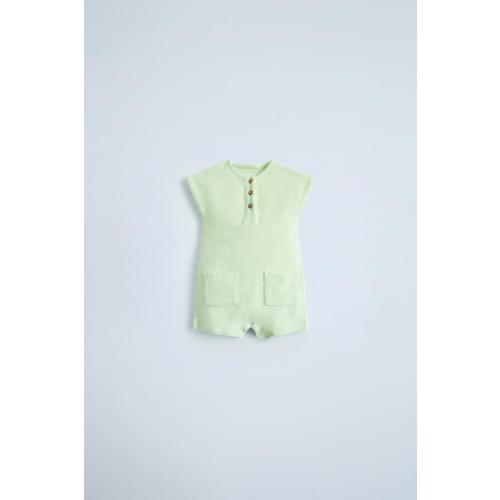 HENLEY TERRYCLOTH JUMPSUIT - Light green | ZARA United States