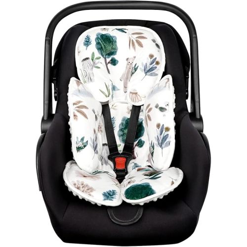 2-in-1 Baby Carseat Head Support, Infant Car Seat Insert for Newborn Girls Boys, Extra Soft Baby Support Pillow for Carseats, Strollers, Swings, Animal