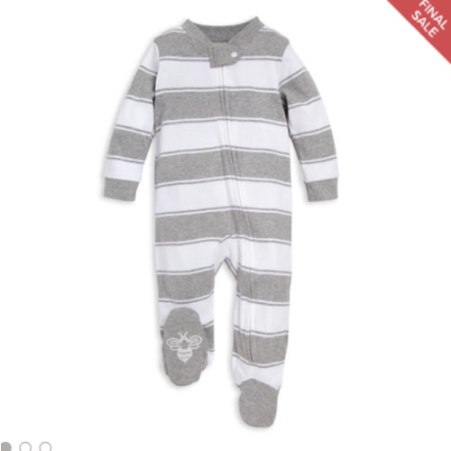 Rugby Stripe Organic Cotton Loose Fit Footed Sleep & Play