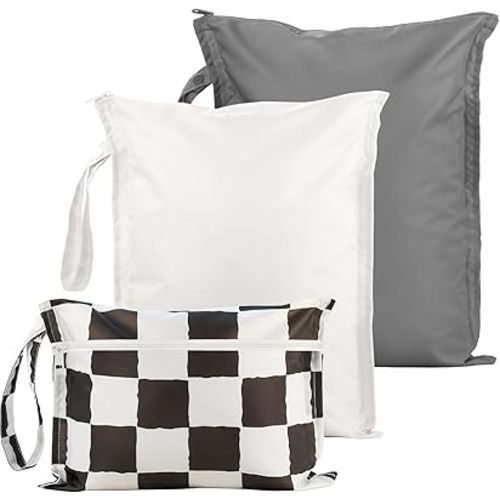 Wet Bag for Swimsuit - 2 Pack Waterproof Wet Dry Bag for Clothes - Baby Diaper Bag - Travel Laundry Daycare Bags - Baby Beach Essentials - Bogg Bag Accessories