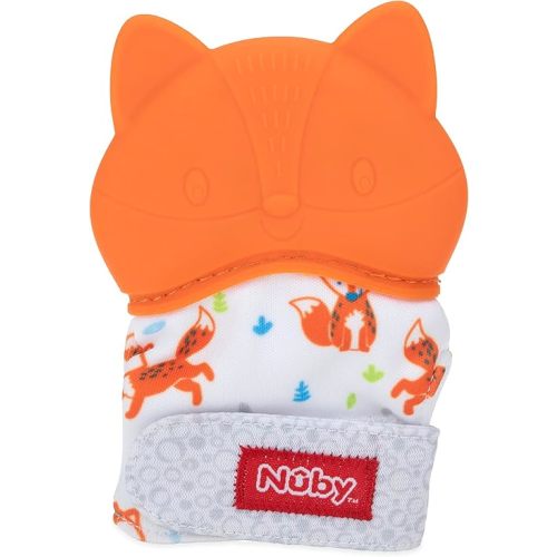 Nuby Happy Hands Silicone Teething Mitten - Baby Teething Toy - 3+ Months - Fox