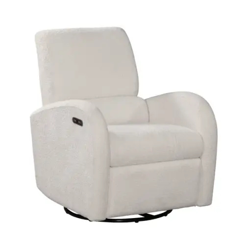 Taylor Leigh Bouclé Fabric Swivel Glider Power Recliner