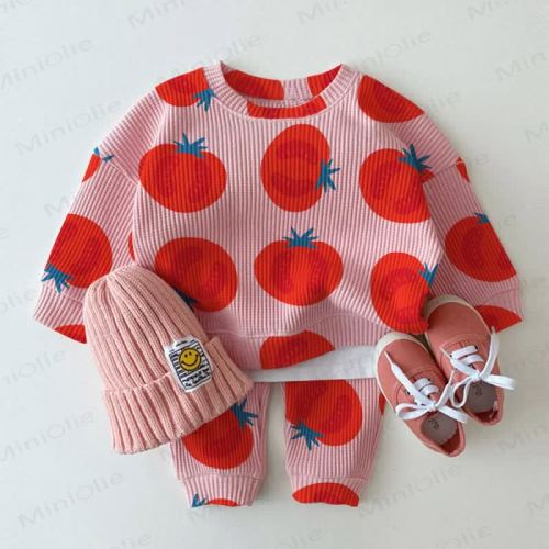 Baby Toddler Tomatoes Pink Waffle 2-piece Set