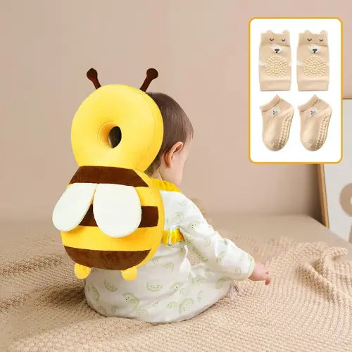 Baby Toddler Head Protector, Baby Head Protection Backpack, Adjustable（Bee）