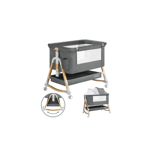 HARPPA 3 in 1 Baby Bassinet Bedside Sleeper, Height Adjustable, Easy Folding, Gray
