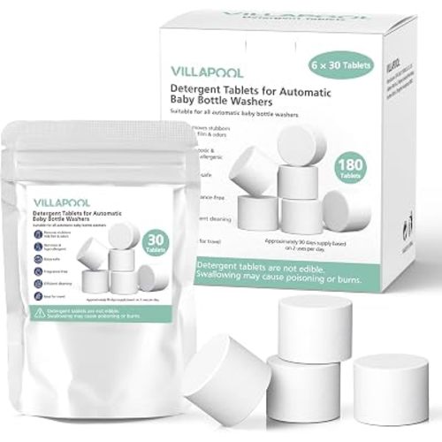 180 Detergent Soap Tablets For All Brands Baby Bottle Washers, Compatible with Baby Brezza Grownsy Momcozy Papablic Washer, Effective Cleaning & Gentle Formula, 3-Month Supply