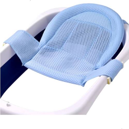 Adjustable Baby Bath Support Mesh Sling Non-Slip Infant Bathtub Shower Net Breathable Newborn Bath Cushion Pad Quick Drying Bathing Sling for Toddler Aged 0-3 (No Bathtub)