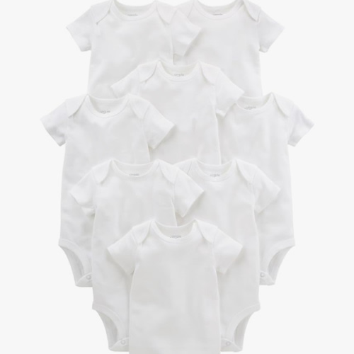 Simple Joys by Carter's unisex-baby 8-pack Short-sleeve Bodysuit - White - 0-3 months
