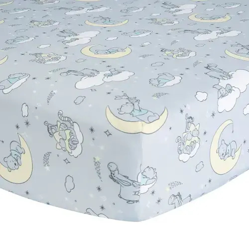 Disney Baby Cozy Friends Winnie the Pooh Gray Fitted Crib Sheet – Lambs & Ivy
