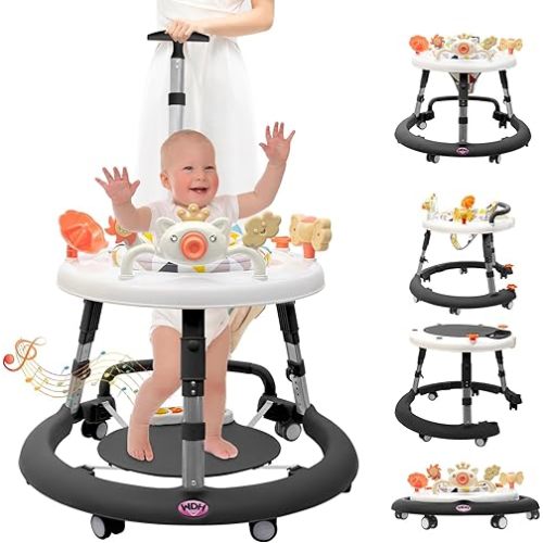 Baby Walker, Baby Walkers and Activity Center, Baby Walker Baby Jumper Activity Center,Baby Walker with Wheels for Boys Girls, Baby Walker with Wheels for 6-18 Months (Black)