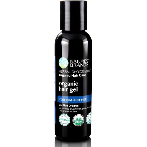 Nature's Brands Organic Hair Gel by Herbal Choice Mar (2 Fl Oz Bottle) - No Toxic Synthetic Chemicals