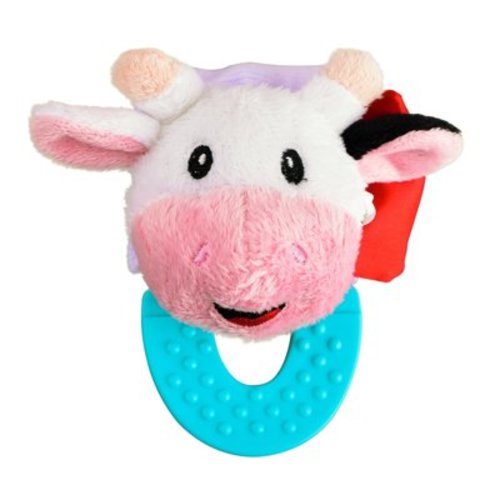 Wristy Buddy Teething Ring for Babies 0-6 , 8, 10, 12 Months | Cute Soft Cow Teething Toys & Gloves | Baby Teething Relief Toy Pack | Infant Chew Toys for 3-6 Months, 1 2 3 Years