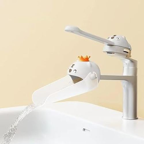 Faucet Handle Extender Set, Childrens Faucet Extender Sink Extender Tap Handle and Nozzle Extender Faucet Handle Extender Hand Washing Tools for Children(2 PCS,White)
