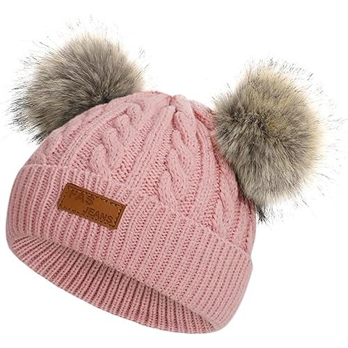 Century Star Baby Girl Hats Winter Cute Baby Beanie for Girls Boys Knit Baby Hats Warm Infant Toddler Beanie Pom Pom Cap