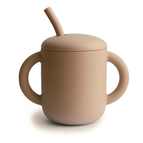 Mushie Baby Silicone Training Cup + Straw