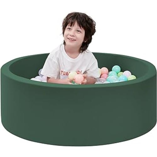 Foam Ball Pit, 35.4"x 11.8" Ball Pits for Toddlers, Soft Round Kiddie Baby Playpen Ball Pool for Kids, Ideal Gift for Babies Indoor and Outdoor Game, Balls not Included (Green)