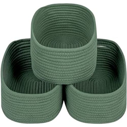 CubesLand Woven Basket for Organizing/Storage,Cube Shelf Closet Storage Baskets Bins,Long-lasting &Skin-friendly Toy Storage Basket,Stylish Room Decor Basket,Rope Basket,Green Basket for Shelves