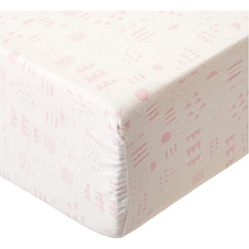 HonestBaby unisex-baby Classics Fitted Crib Sheets Set Standard Mattress, 100% Organic Cotton Baby Boys, Girls, Neutral, 1 Pack - Pattern Play Gray Heather, One Size