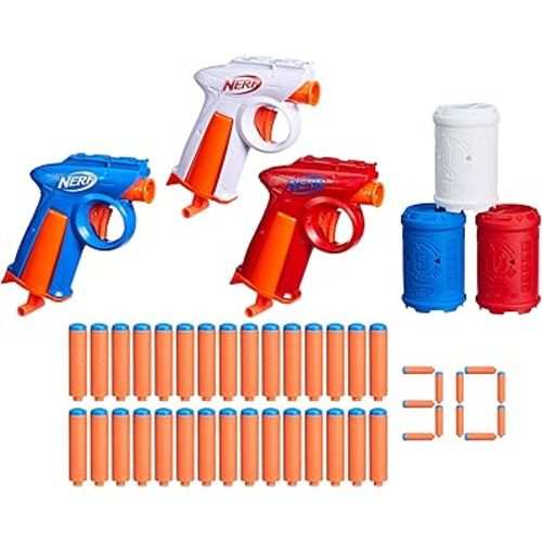 Nerf N Series Backyard Triple Pack, Includes 3 Flex Blasters, 3 Targets, 30 N1 Darts, Ages 8+ (Amazon Exclusive)