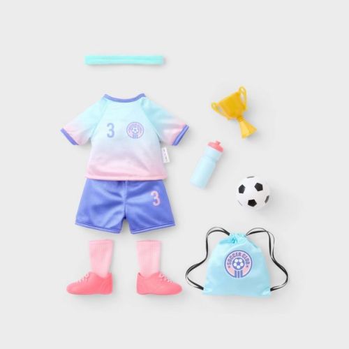 14" Baby Doll Soccer Uniform Outfit - Gigglescape™: Sports Theme, 11-Piece Polyester Set
