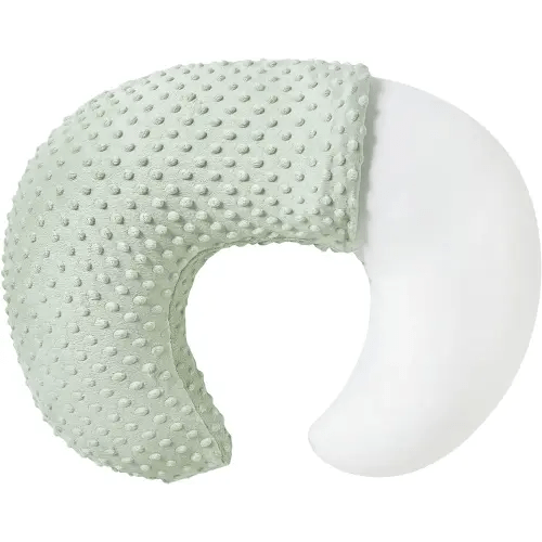 Baby Nursing Pillow and Body Positioner with Premium Slipcover for Breastfeeding for Baby Boys and Girls, Feeding Pillow with Breathable Comfortable Pillowcase (Green)