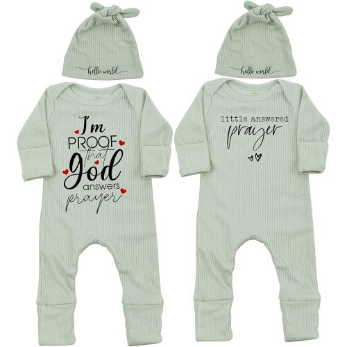Little Answered Prayer Bodysuit Infant Romper Baby Announcement 0-3 Months Clothes Cute Religious Boys Girls Outfit
