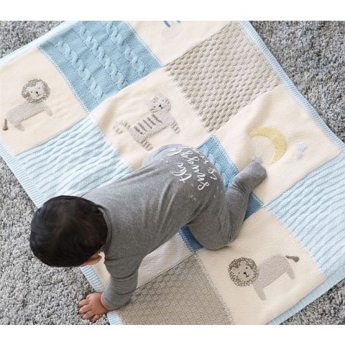 Pottery Barn Kids Heirloom Lion Baby Blanket