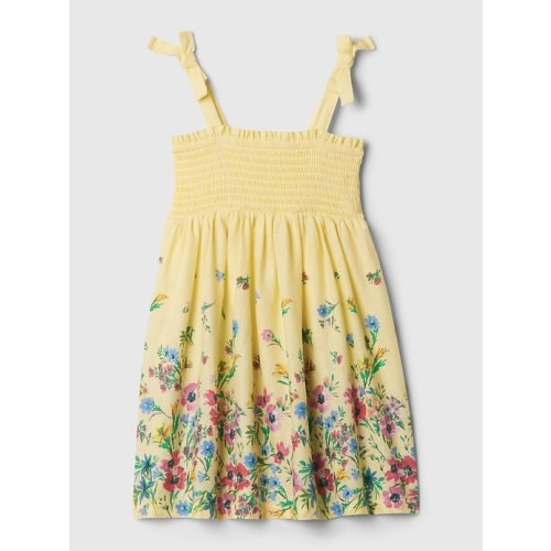 babyGap Linen-Cotton Smocked Dress in maize yellow, size: 0-3 M