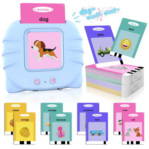 Magotan Talking Flash Cards, Learning Toys for Kids 1-6 Years Old, Speech Therapy Autism Toys, Blue