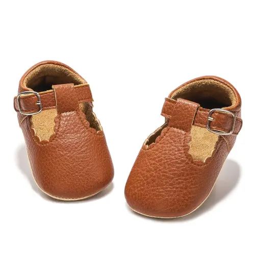 Bonario Baby Girls Dress Shoes Infant Mary Jane Bowknot Flats None-Slip Sole Princess Shoes for Newborn 3-18 Months