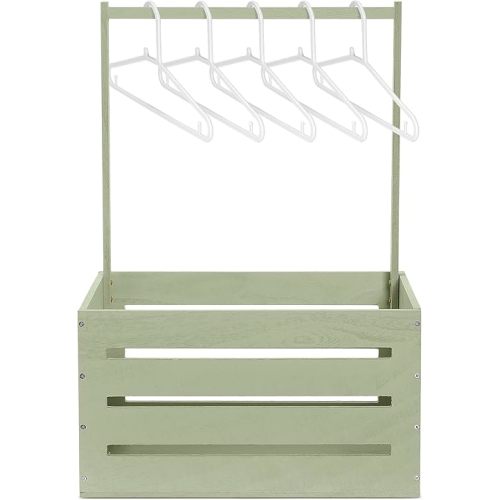 Suzile Wooden Baby Shower Crate Closet Wood Basket for Gifts with Handle Boy Girl Clothes Gender Reveal Storage Box for Newborn New Parent(Light Green)