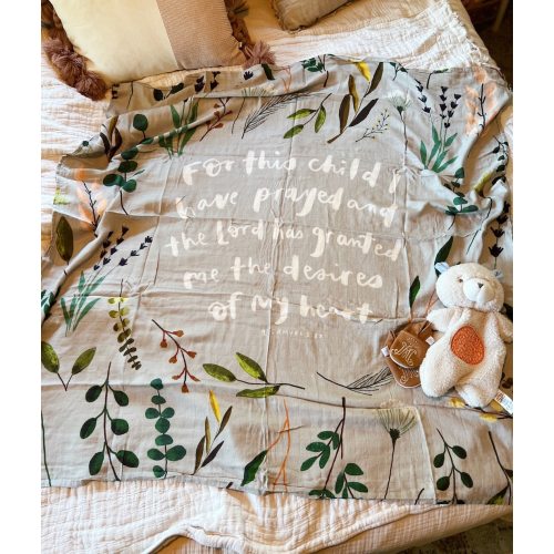 For This Child I Have Prayed Muslin Swaddle