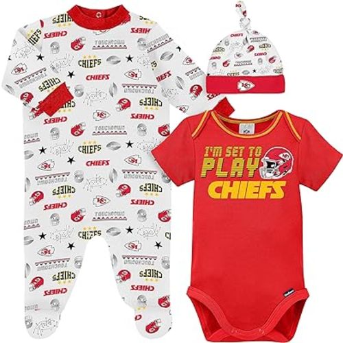Gerber Unisex Baby NFL Team Footed Sleep and Play and Bodysuit Gift Set