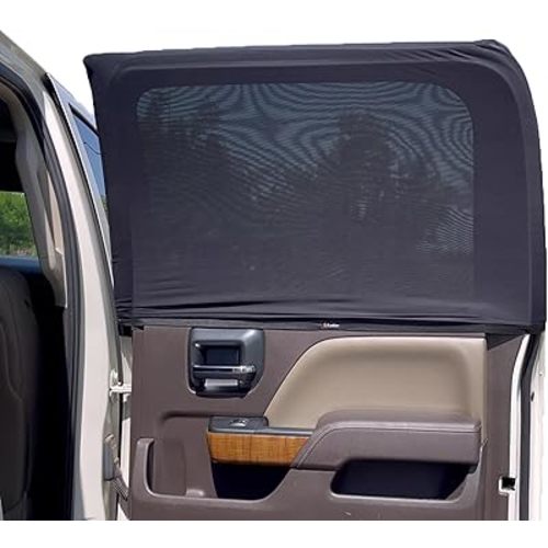 EcoNour Car Side Window Sun Shade (Pack of 2) | Stretchable & Breathable Car Window Screens for Complete Sun & Privacy Protection | Fits Most Truck, SUV and Minivan (XL 40" x 24")