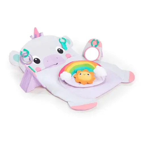Bright Starts Tummy Time Prop & Play Baby Activity Mat with Support Pillow & Taggies - Unicorn 36 x 32.5 in., Age Newborn+