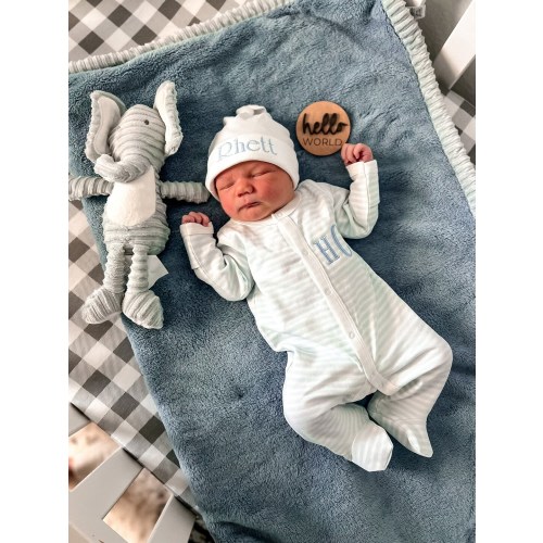 Baby Boy Outfit for Hospital, Personalized Baby Gift, Footie Romper, Newborn Boy outfit, Monogrammed sleeper