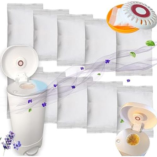 10PCS Lavender Scented Baking Soda Refills for Puck Baking Soda Cartridge, Diaper Pail Deodorizers Odor Absorber Compatible with Munchkin Step and Pail Diaper Pails