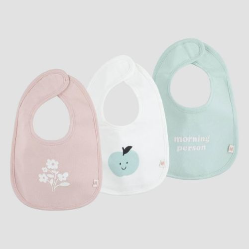 Huggies Baby Girls' 3pk Organic Food & Flowers Bib