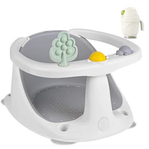 Baby Bath Seat for Babies 6 Months & Up - Bathtub Seats for Babies Sitting Up with Rinse Cup, Non-Slip, Comfortable, Infant Bath Essentials