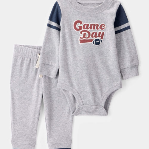 Heather Baby 2-Piece Game Day Long-Sleeve Bodysuit Pant Set | Carter’s Oshkosh Canada
