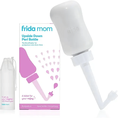 Frida Mom Upside Down Peri Bottle for Postpartum Care, Portable Bidet Perineal Cleansing and Recovery for New Mom, The Original Fridababy MomWasher, Grey