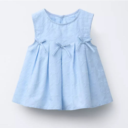 EMBROIDERED BOW TOP - Sky blue | ZARA United States