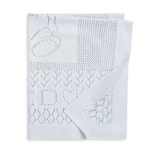 RALPH LAUREN UNISEX POINTELLE KNIT ORGANIC COTTON BLANKET - BABY